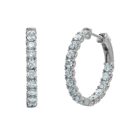 1.00ct Lab Grown Diamond Hoop Earrings in 10K White Gold