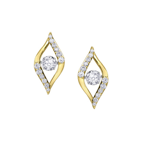 1.70ct TDW Lab Grown Diamond Moving Earrings in 14K Yellow Gold