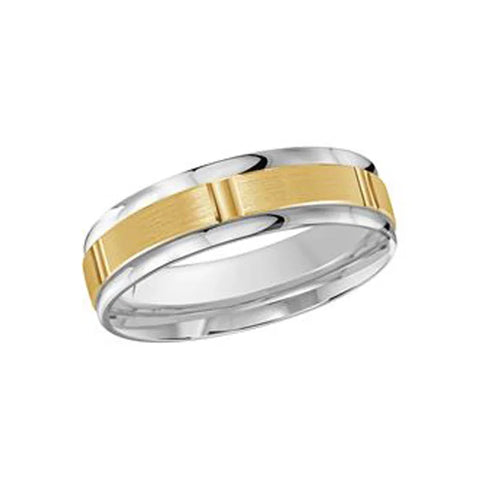 10, 14 Karat White & Yellow Gold Fancy Comfort Fit Wedding Band