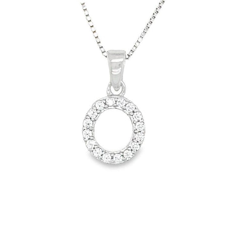 Sterling Silver Cubic Zirconia Initial Letter