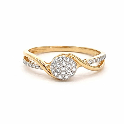 10K Yellow Gold 0.19TDW Lab Grown Diamond Promise Ring