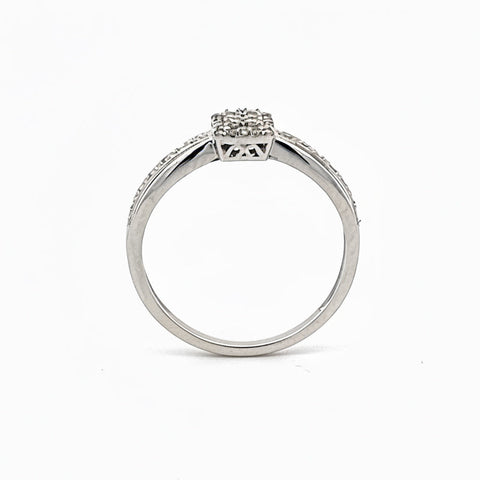 0.18 TDW Lab Grown Diamond 10K White Gold Engagement Ring