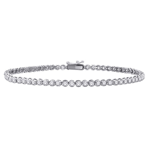 2.00TDW Lab Grown Diamond Tennis Bracelet in 14K White Gold
