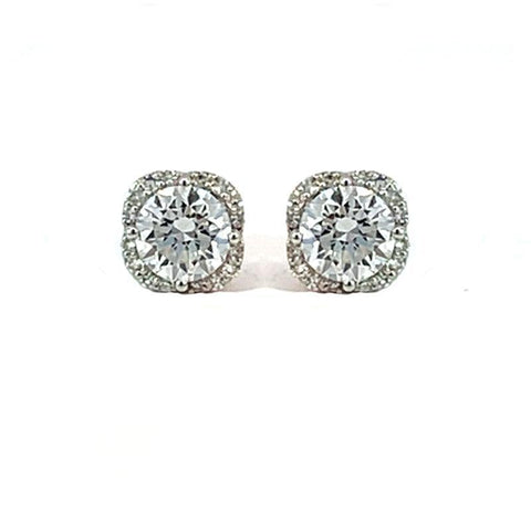 14K White Gold 1.10TDW Lab Grown Diamond Fancy Earrings