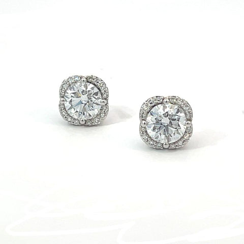 14K White Gold 2.20TDW Lab Grown Diamond Fancy Earrings