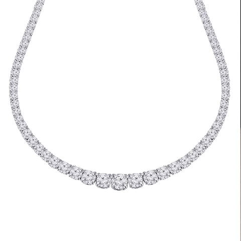 10CT Lab Grown Diamond Tennis Necklace in 14K White Gold