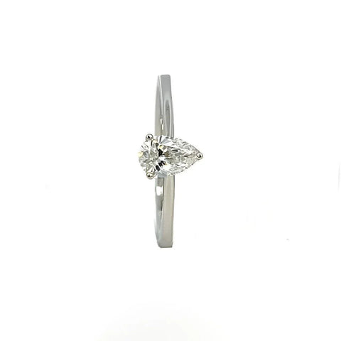 14K White Gold 0.50CT Pear Lab Grown Diamond Ring