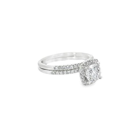 1.35TDW Lab Grown Diamond Bridal Set in 14K White Gold