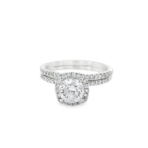 1.35TDW Lab Grown Diamond Bridal Set in 14K White Gold