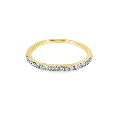 14K Yellow Gold 0.15TDW Lab Grown Half Eternity Diamond Band
