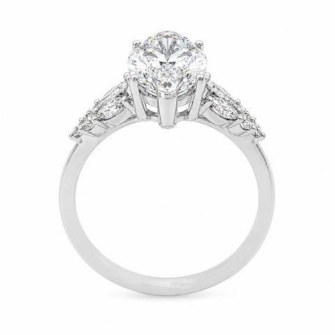 3.60TDW Lab Diamond Engagement Ring in 14K White Gold