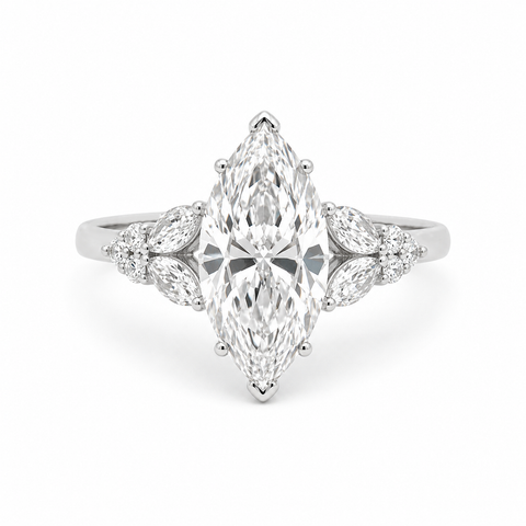3.60TDW Lab Diamond Engagement Ring in 14K White Gold