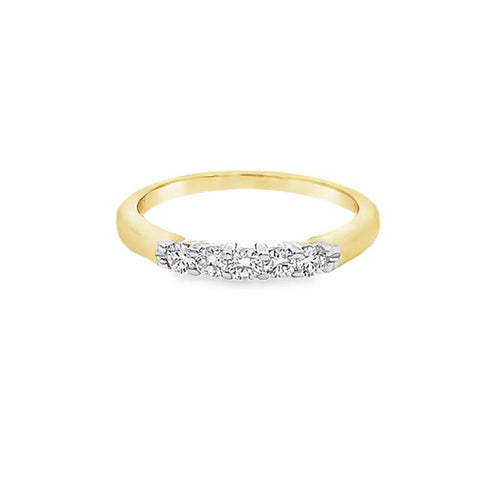10K Yellow Gold 0.25TDW Lab Grown Diamond 5 Stone Band