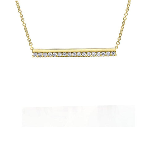 10K Yellow Gold 0.25TDW Diamond Bar Necklace