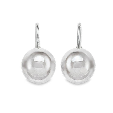 14K, 18K White Gold High Polish French Back Ball Earrings