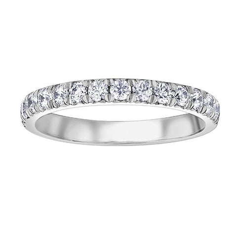 14K White Gold 0.50TDW Diamond Claw Set Wedding Band