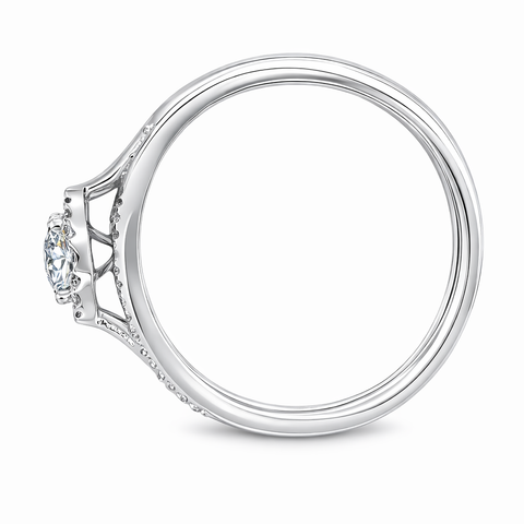 Sparkling 10K White Gold and 0.25TDW Diamond Bridal Set with Round Cluster