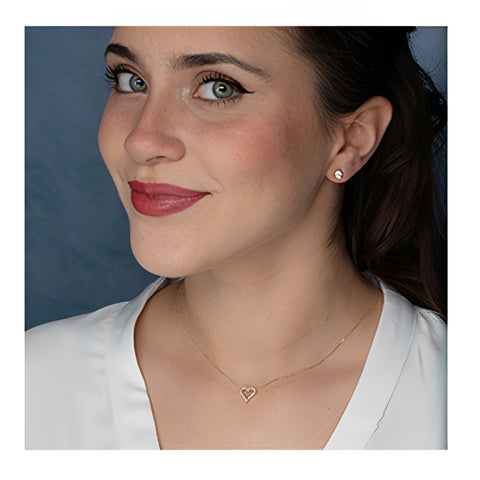 10K Yellow Gold 0.12CT Diamond Heart Pendant