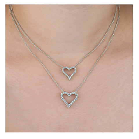 0.50TDW Diamond Heart Pendant in 10K White Gold