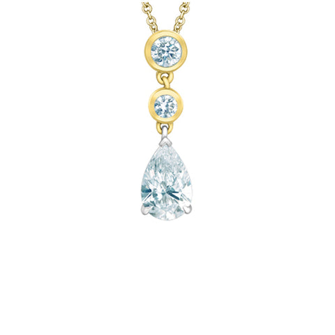 14K Yellow and White Gold 1.34TDW Lab Grown Diamond Pendant