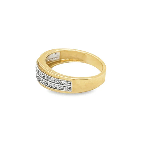 10K Yellow Gold 0.38TDW Diamond Ladies Wedding Band