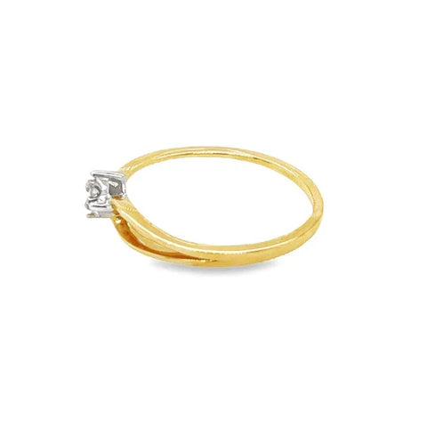 0.05 Carat Diamond Solitaire Ring In 10K Yellow Gold