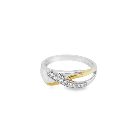 0.13 Ct TDW Diamond Special Anniversary Ring In 10K Yellow And White Gold