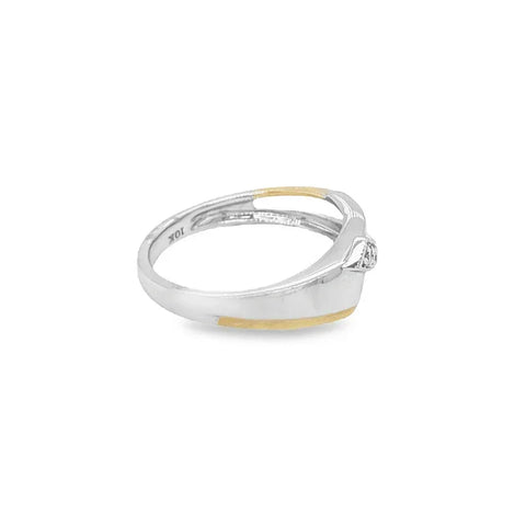 0.13 Ct TDW Diamond Special Anniversary Ring In 10K Yellow And White Gold