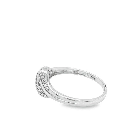 14K White Gold 0.15TDW Diamond Engagement Ring
