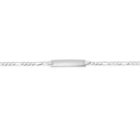 10K White Gold Figaro Baby Bracelet