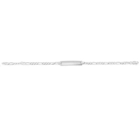 10K White Gold Figaro Baby Bracelet