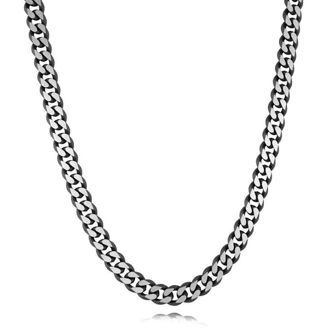 Black IP Matte Stainless Steel 8.6mm Cuban Link 24