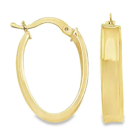 10K, 14K Yellow Gold 4.7 MM Oval Hoop Earrings