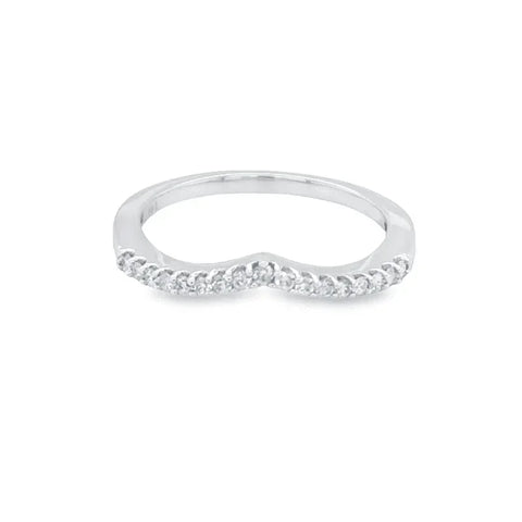 14K White Gold 0.15TDW Semi-Eternity Wedding Band