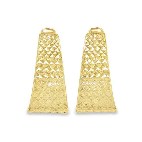 10K Yellow Gold Diamond Cut Fancy Stud Earrings