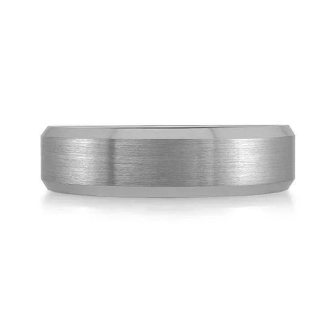 6mm Gray Tungsten Carbide Band with Brushed Center and Polished Edges