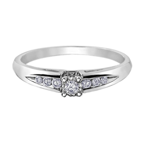 10K White Gold 0.14TDW Diamond Promise Ring