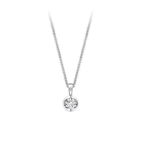 Canadian Diamond 0.15ct Solitaire Pendant in Tension Set in 14K White Gold