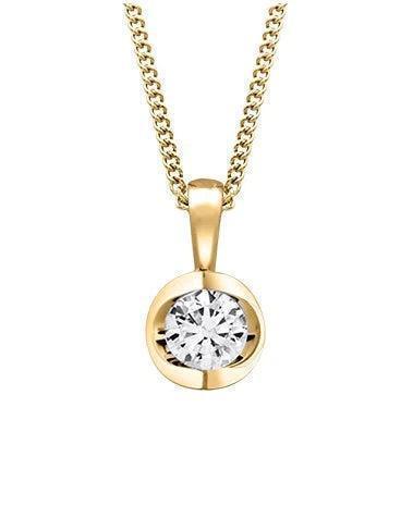 Canadian Diamond 0.50ct Solitaire Pendant in Tension Set in 14K Yellow Gold