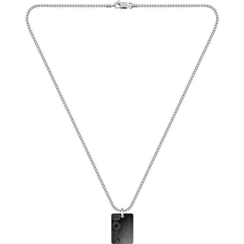 Hugo Boss Jewellery Men's Stainless Steel Reversible Dog Tag Necklace 1580302