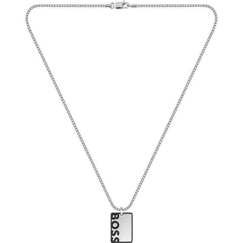 Hugo Boss Jewellery Mens Stainless Steel Reversible Dog Tag Necklace 1580302