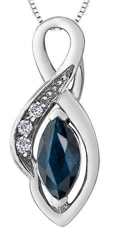 10K White Gold Sapphire Pendant 20009