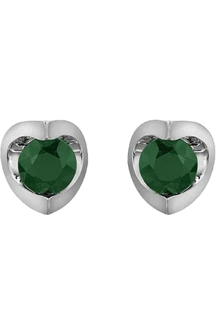 10K White Gold Emerald Earring 20014