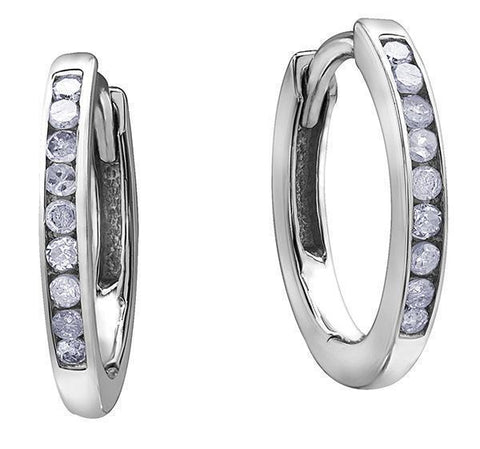 10K White Gold 0.10TDW Diamond Earring