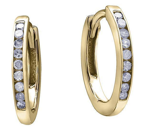 10K Yellow Gold 0.10TDWW Diamond Earrings