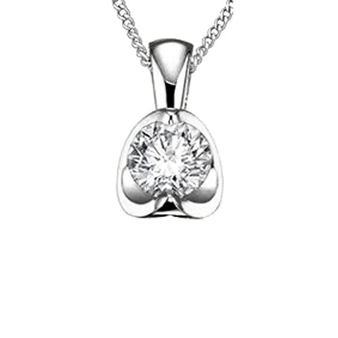10K White Gold 0.04TDW Diamond Pendant 20059