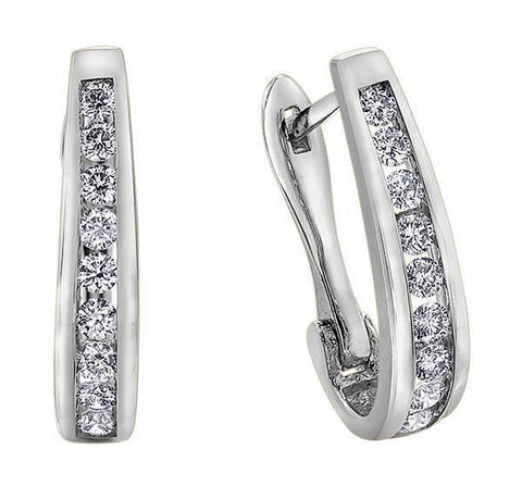 10K White Gold 0.10TDW Diamond Earrings