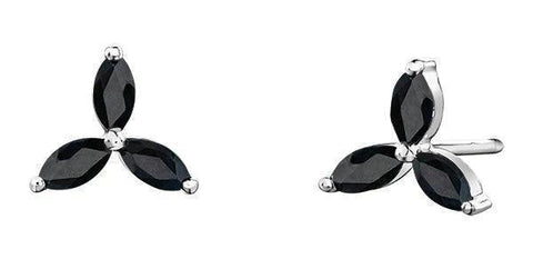 10K White Gold Black Sapphire Earrings