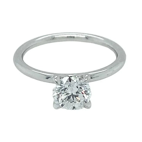 14K White Gold 1.10ct Round Lab Grown Diamond Engagement Ring