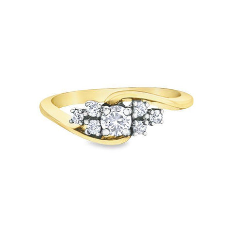10K Yellow and White Gold 0.41TDW Diamond & 0.23 CT Canadian Diamond Wedding Set